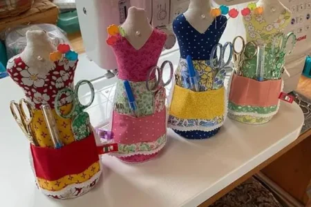 Patchwork Fabric Doll Pattern with Pouch